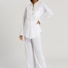 HANRO Long Sleeve Button Front Pajama white Inner Secrets Lingerie