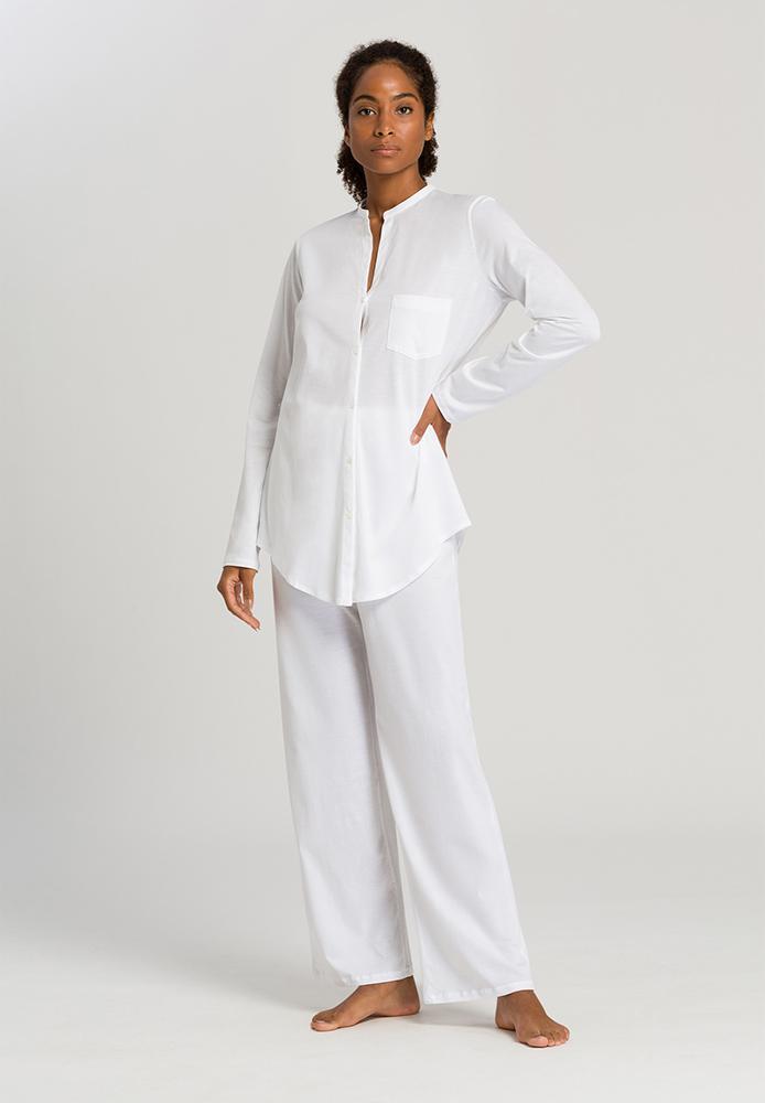 HANRO Long Sleeve Button Front Pajama white Inner Secrets Lingerie