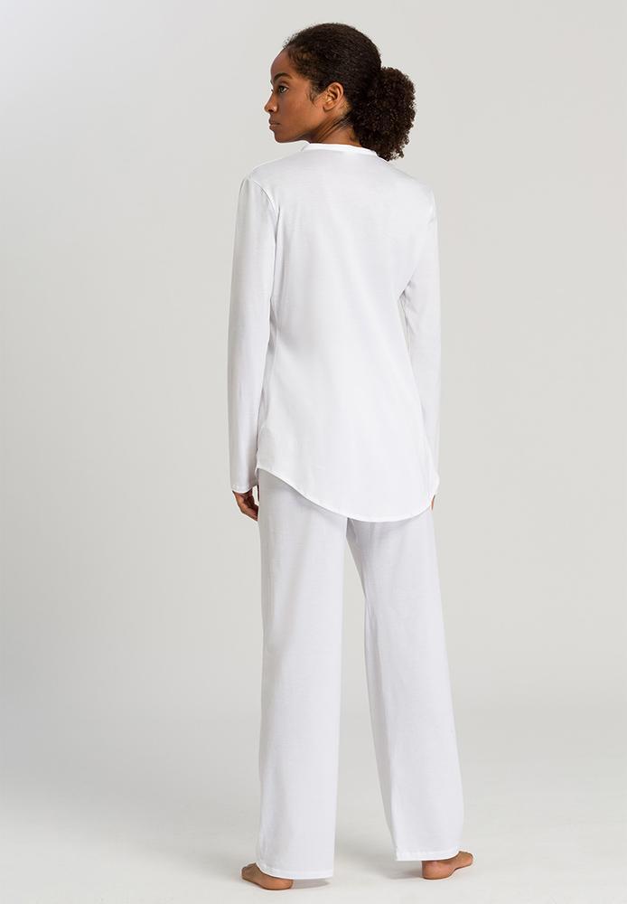 HANRO Long Sleeve Button Front Pajama white back Inner Secrets Lingerie