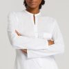 HANRO Long Sleeve Button Front Pajama white close up Inner Secrets Lingerie