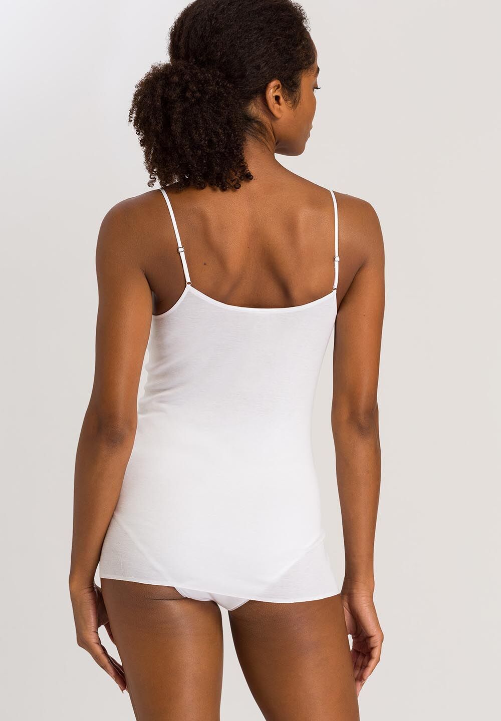 Hanro V neck white back model Inner Secrets Lingerie