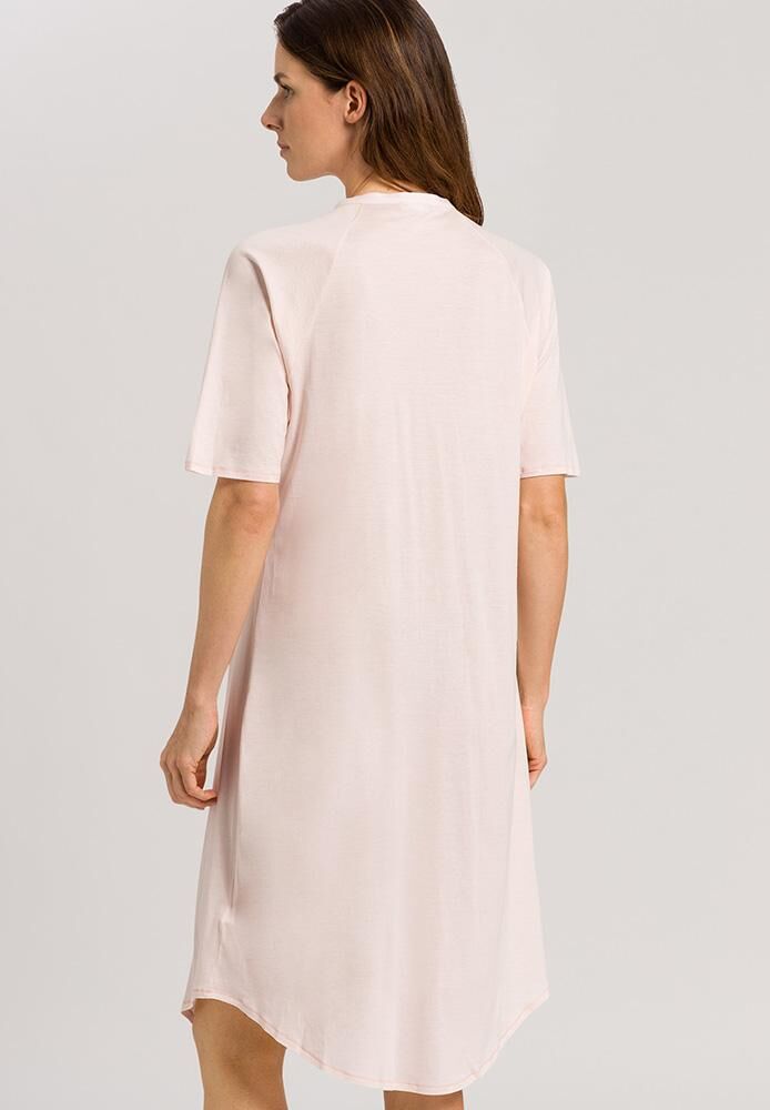 HANRO_Shirt Sleeve Button Front Gown crystal pink back Inner Secrets Lingerie