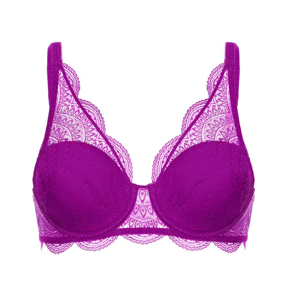 Simone Pérèle Karma Square neckline bra in 3D spacer Daily line in scalloped lace. Feminine and timeless. Underwired spacer shell bra. Inner Secrets Lingerie